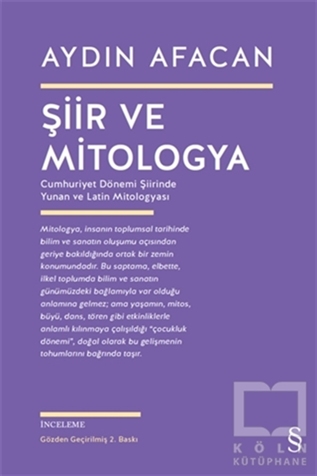 Aydın AfacanTürkçe Şiir KitaplarıŞiir ve Mitologya