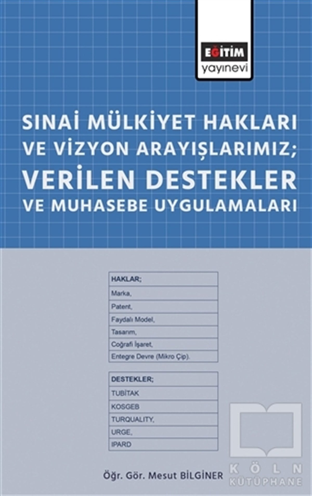 Mesut Bilginerİşletme, Muhasebe, Maliye KitaplarıSınai Mülkiyet Hakları ve Vizyon Arayışlarımız; Verilen Destekler ve Muhasebe Uygulamaları
