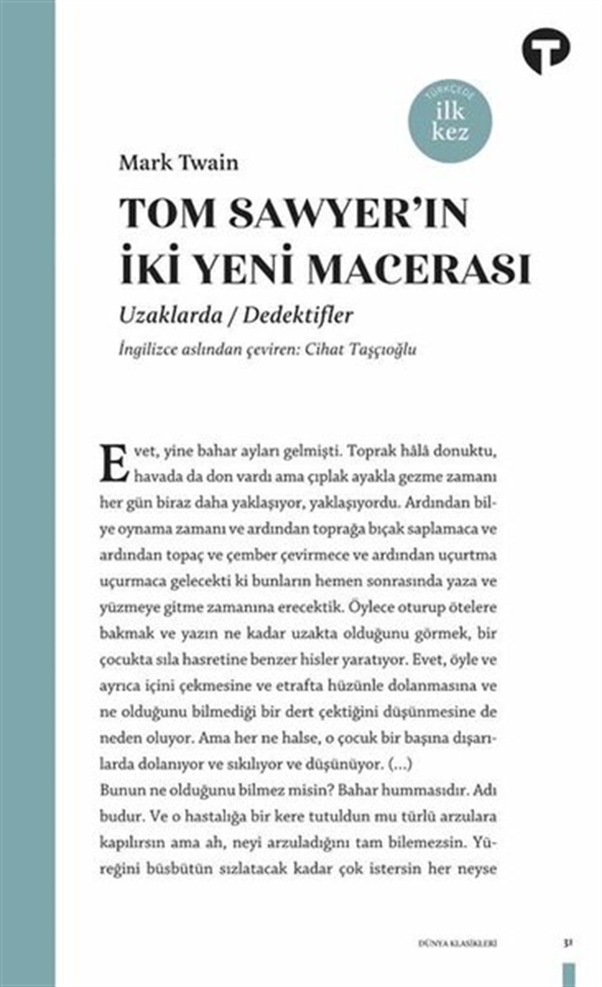 Mark TwainDünya KlasikleriTom Sawyer'in İki Yeni Macerası