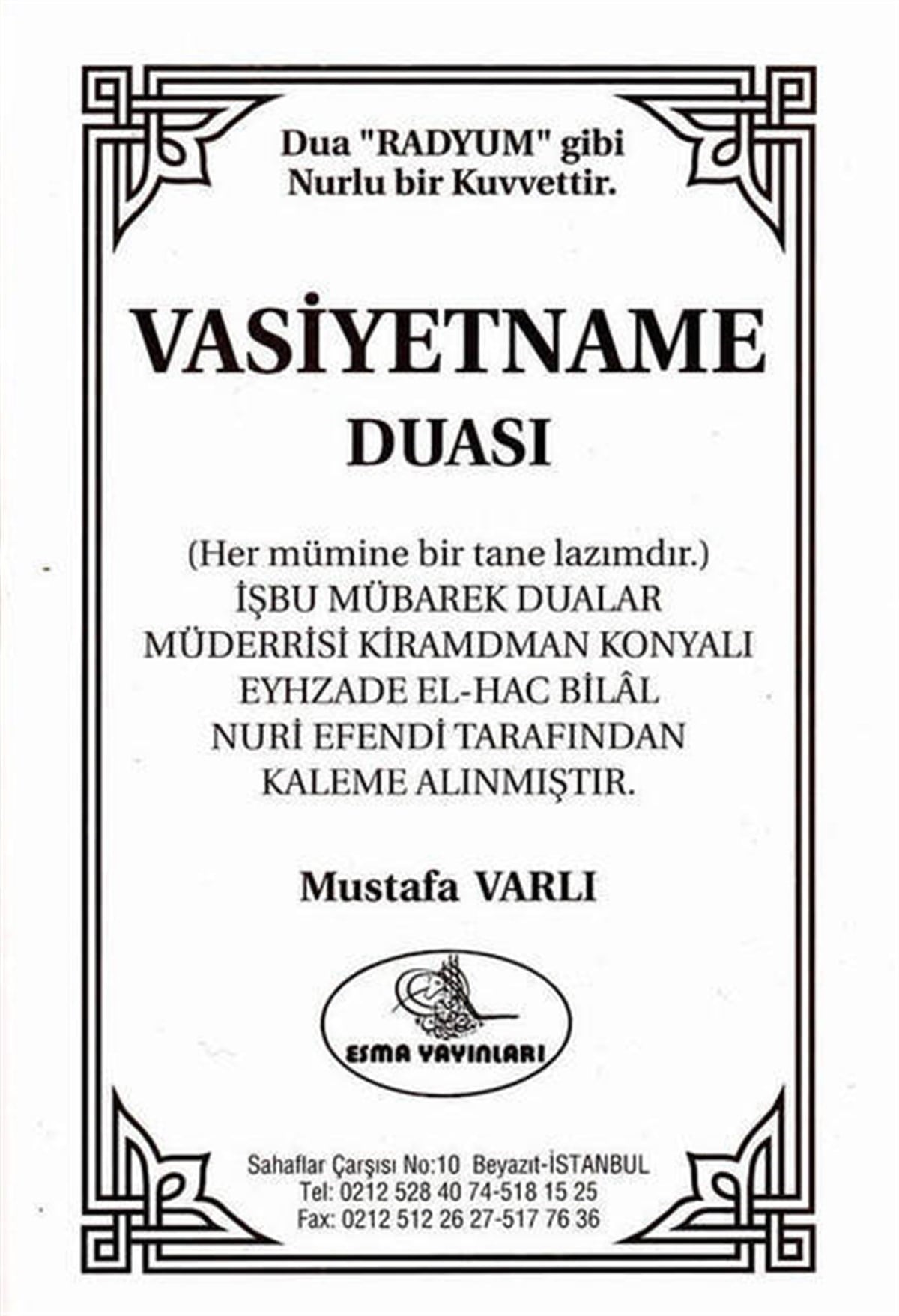 Vasiyetname Duası-1357