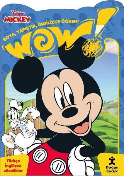 KolektifEgitim Etkinlik KitaplariWow! Disney Junior Mickey Boyama Kitabı - Boya, Yapıştır, İngilizce Öğren! Türkçe İngilizce Sözcükle