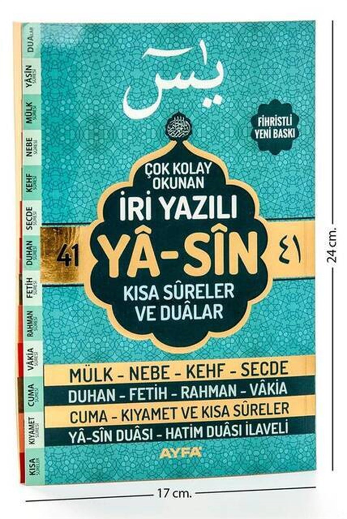 Yasin Kitabı - Orta Boy - 128 Sayfa - İri Yazılı - Fihristli - Ayfa Yayınevi - Dini Hediyelik