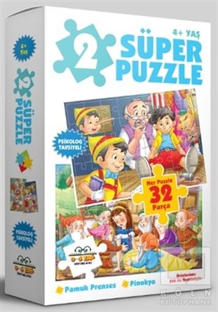 Köln KütüphaneYapboz2 Süper Puzzle / Pamuk Prenses - Pinokyo 4+ Yaş