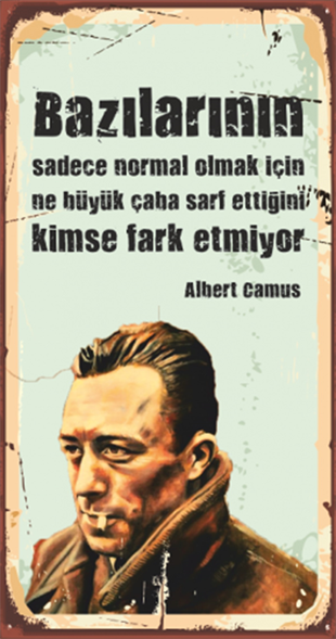 Albert Camus Ahşap Edebiyat Poster Hayal Poster
