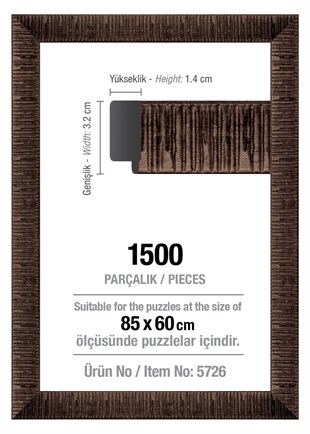 Art Puzzle 1500lük Kahverengi 85 x 60 cm Puzzle Çerçevesi (30 mm)
