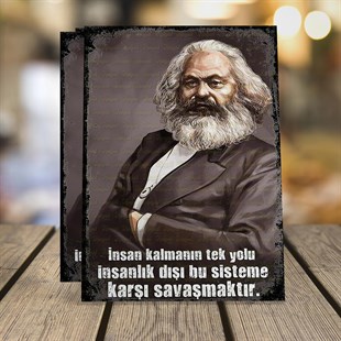Karl Marx Ahşap Retro