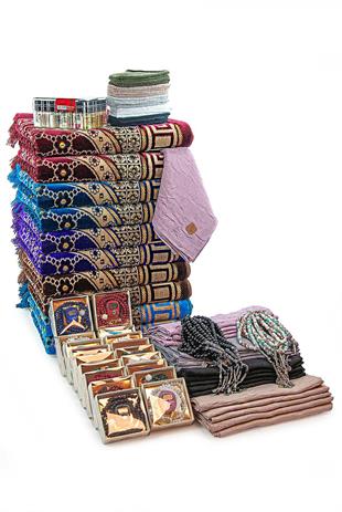 ihvanonlineUmre HediyeleriSultan 20 Kişilik Hac ve Umre Hediyelik Dodya Kadife Seccade Seti