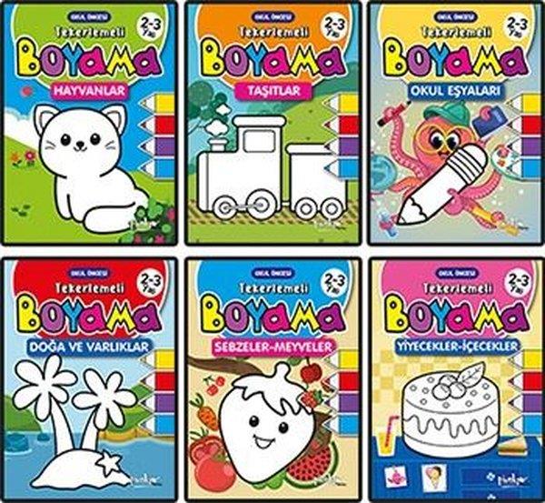 Buçe DayıEgitim Etkinlik Kitaplari2 - 3 Yaş Tekerlemeli Boyama Seti - 6 Kitap Takım