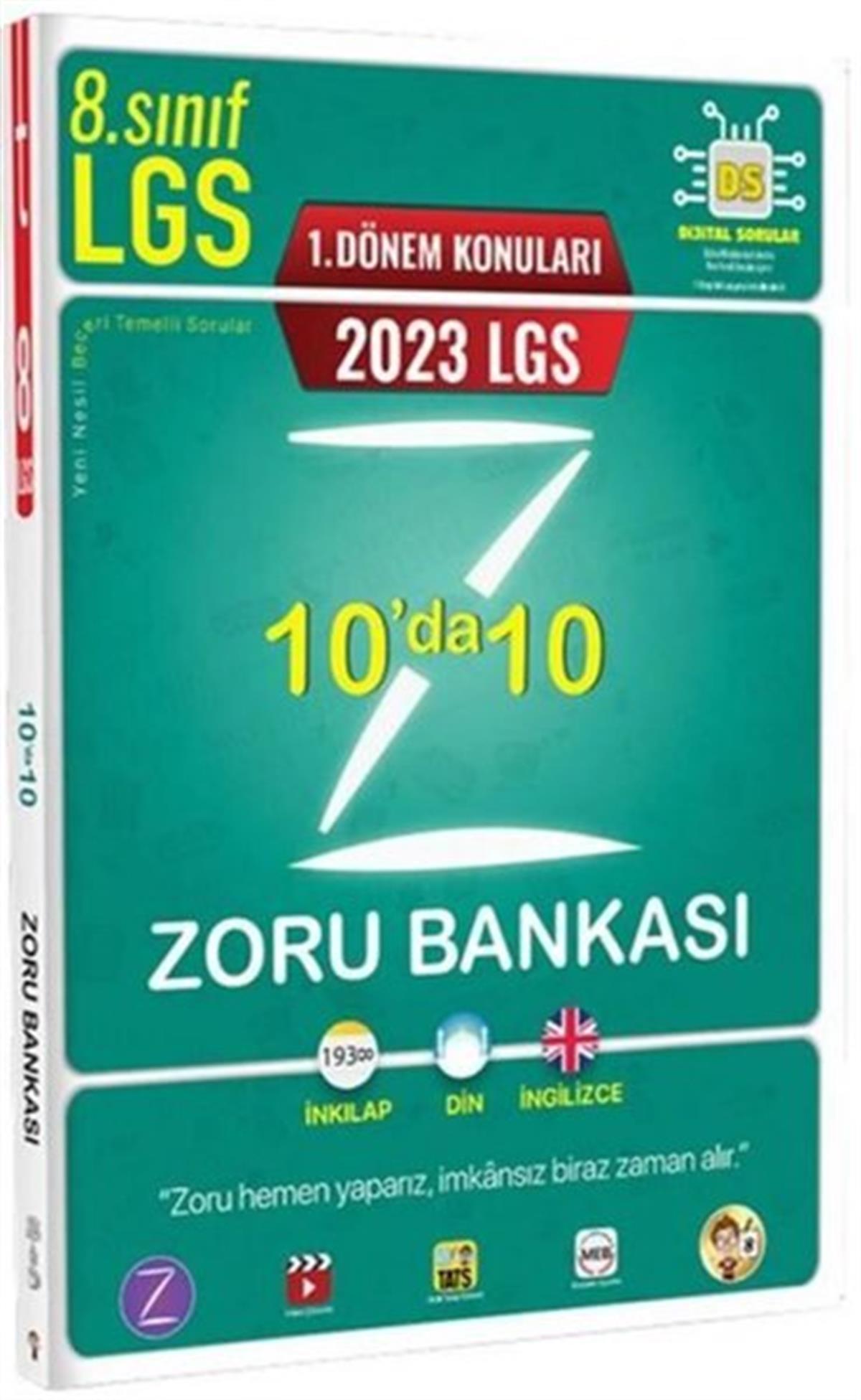 KolektifLGS Tüm Dersler2023 8.Sınıf LGS  1. Dönem 10'da 10 Zoru Bankası