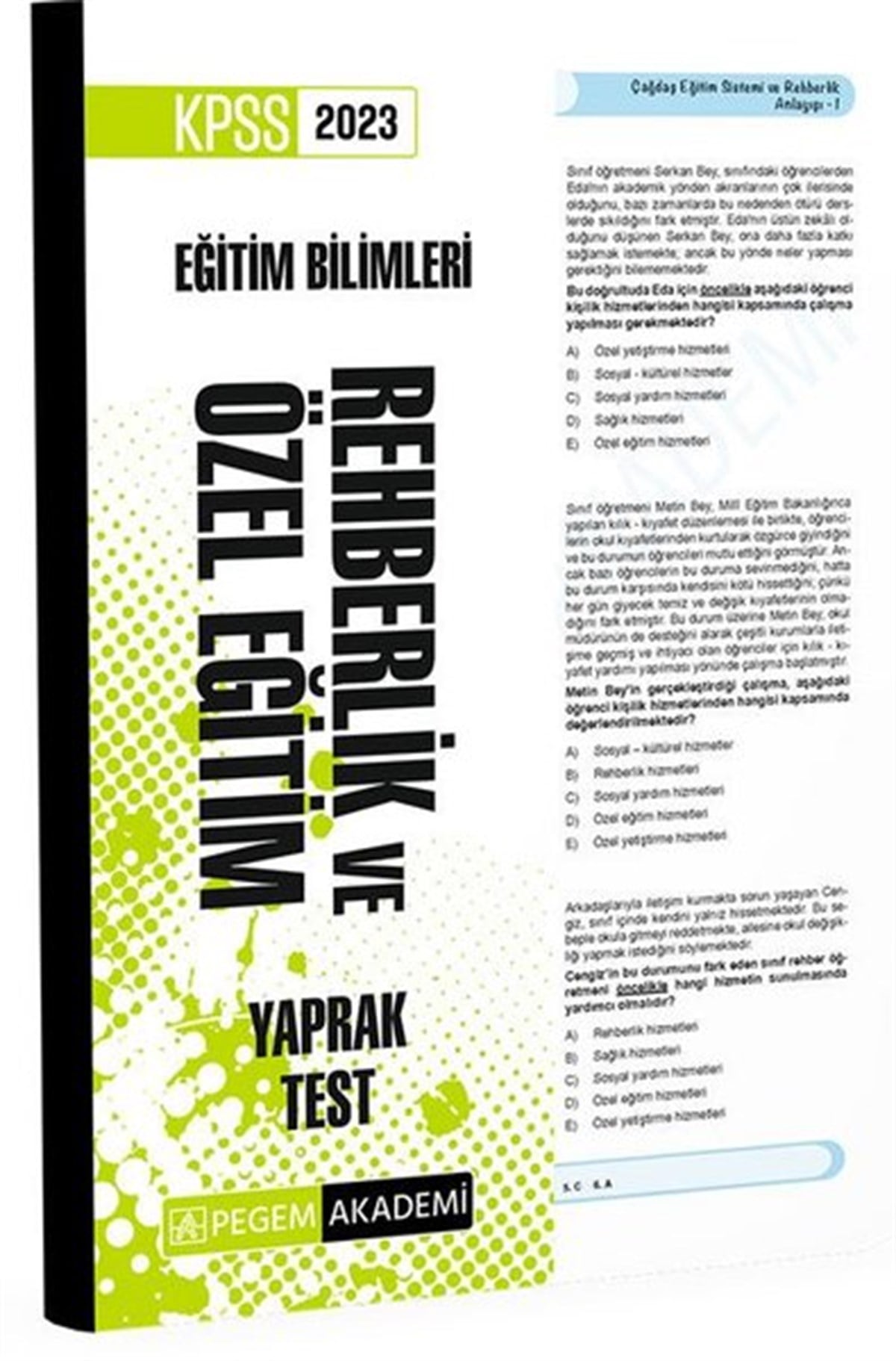 KolektifKPSS2023 KPSS Eğitim Bilimleri Rehberlik ve Özel Eğitim Yaprak Test