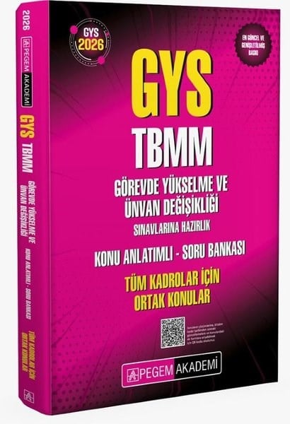KolektifGYS (Görevde Yükselme Sinavi)2026 GYS TBMM Görevde Yükselme ve Ünvan Değişikliği Sınavlarına Hazırlık Konu Anlatımlı Soru Bankası