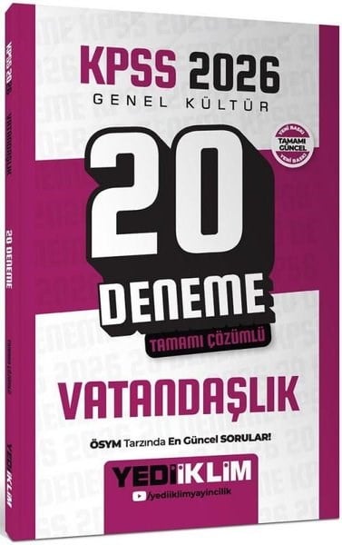 KolektifKPSS Deneme Sinavi - Yaprak Test2026 KPSS Genel Kültür Vatandaşlık Tamamı Çözümlü 20 Deneme