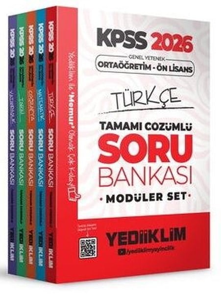 KolektifKPSS Soru Bankasi Kitaplari2026 KPSS Ortaöğretim Ön Lisans Genel Yetenek Genel Kültür Tamamı Çözümlü Soru Bankası Modüler Set