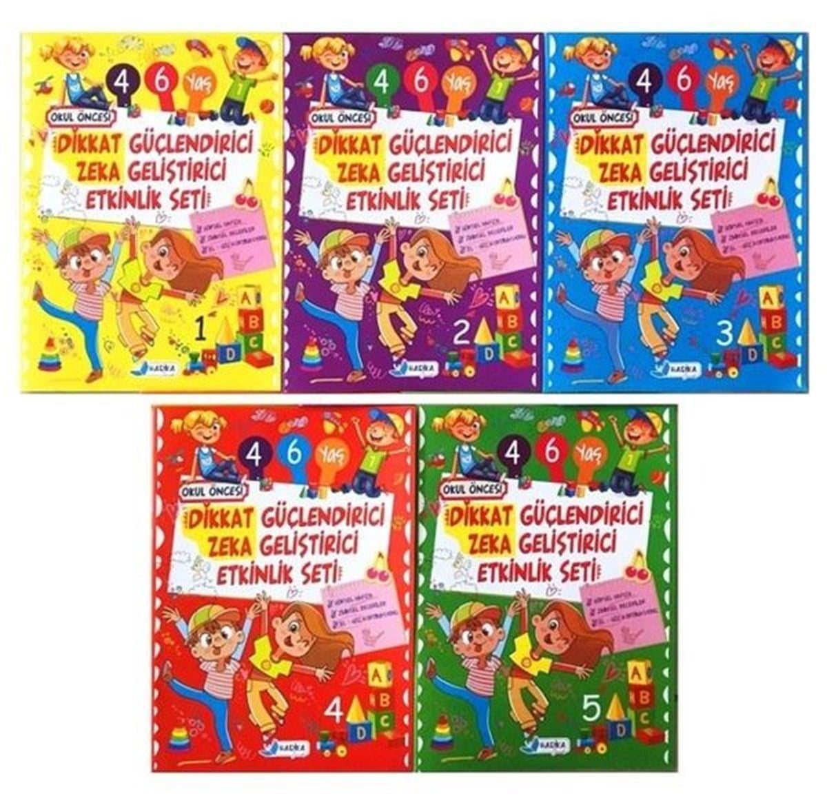 KolektifEgitim Etkinlik Kitaplari4-6 Yaş Dikkat Güçlendirici ve Zeka Geliştirici Etkinlik Seti - 5 Kitap Takım