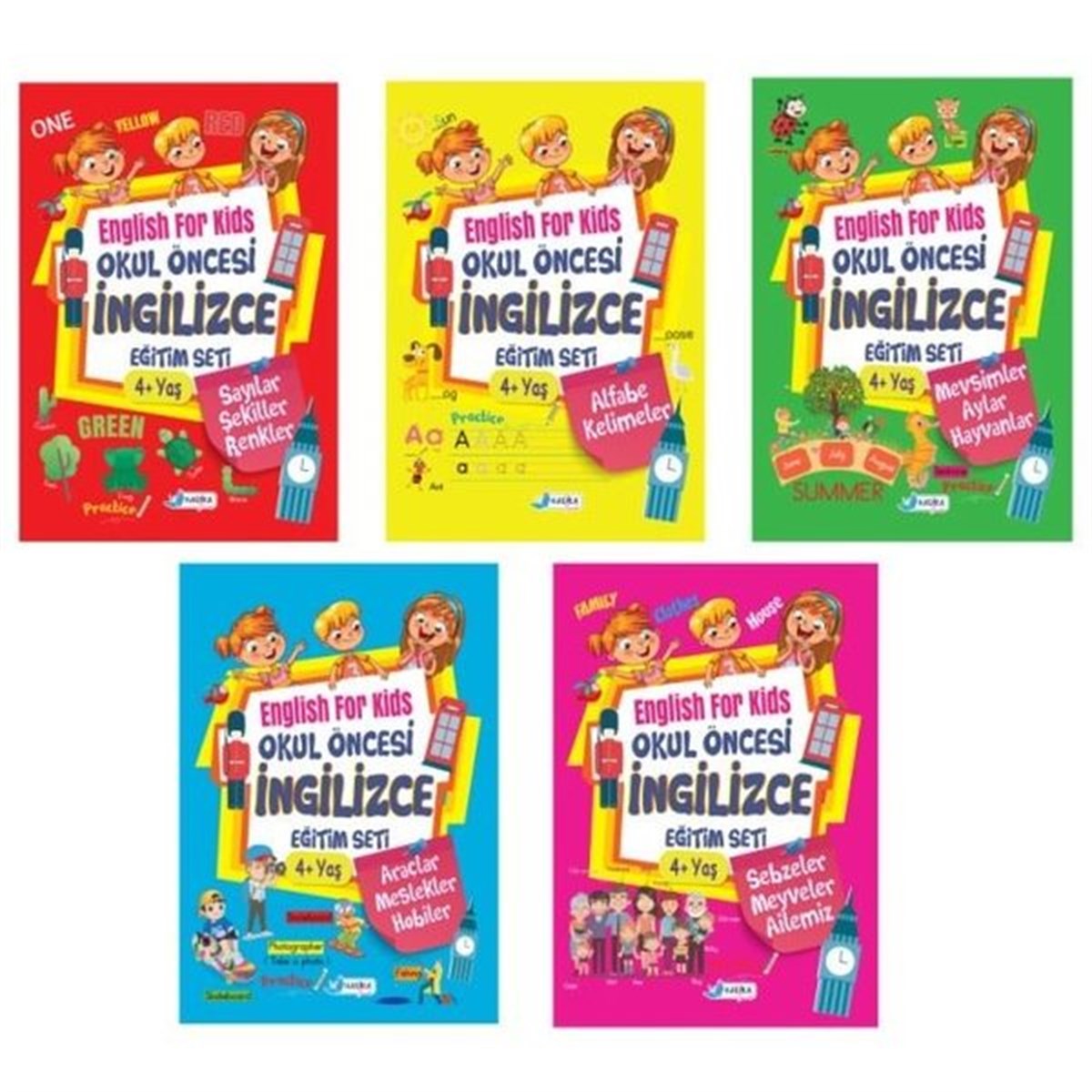 KolektifEgitim Etkinlik Kitaplari4-6 Yaş Okul Öncesi İngilizce Eğitim Seti - 5 Kitap Takım