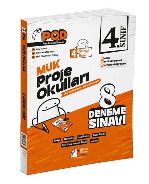 KolektifTüm Dersler4. Sınıf Proje Okulları Mük-Pod 8 Deneme Sınavı