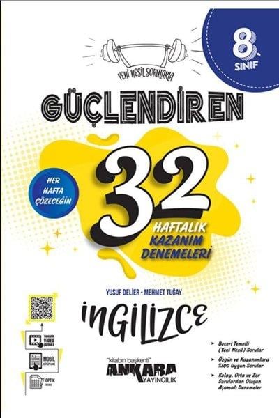 Mehmet TuğayYabanci Dil8. Sınıf İngilizce Güçlendiren 32 Haftalık Kazanım Denemeleri