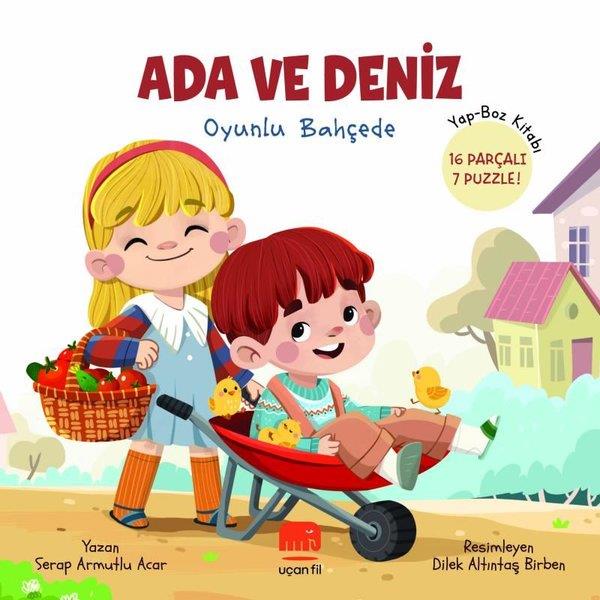 Serap Armutlu AcarEgitim Etkinlik KitaplariAda ve Deniz Oyunlu Bahçede - Yapboz Kitabı - 16 Parçalı 7 Puzzle!
