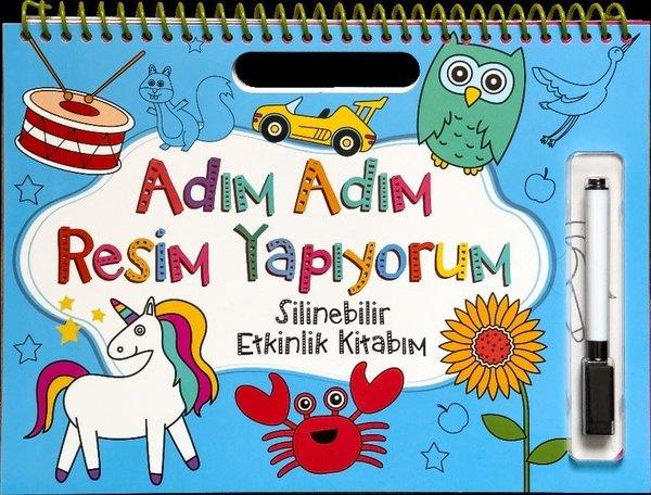 KolektifEgitim Etkinlik KitaplariAdım Adım Resim Yapıyorum - Mavi Kapak - Silinebilir Etkinlik Kitabım