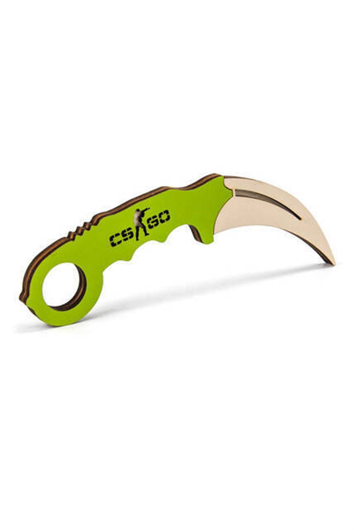 Ahşap Karambit - Cs Go Karambit Oyuncak - Eğitici Oyuncak - Yeşil