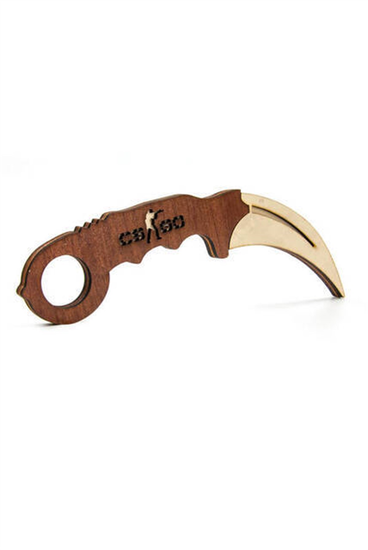 Ahşap Karambit - Cs Go Karambit Oyuncak - Eğitici Oyuncak - Kahverengi