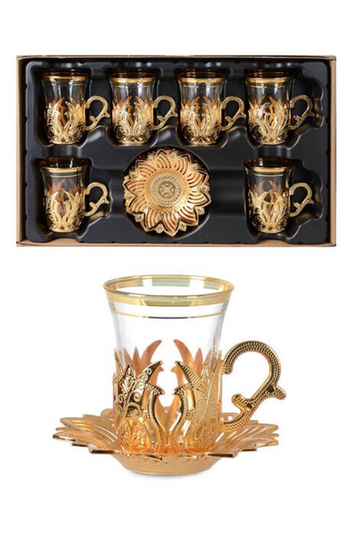 Ahsen 6 lı Çay Seti Gold | Köln Kütüphane