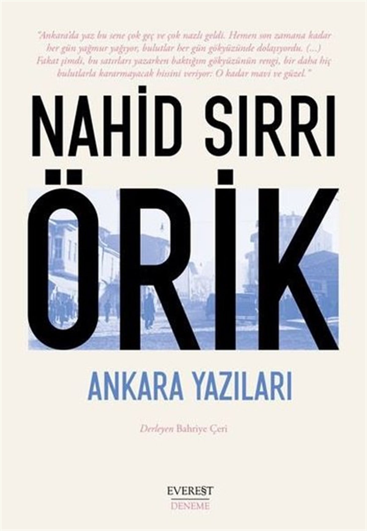 Nahid Sırrı ÖrikDeneme KitaplarıAnkara Yazıları
