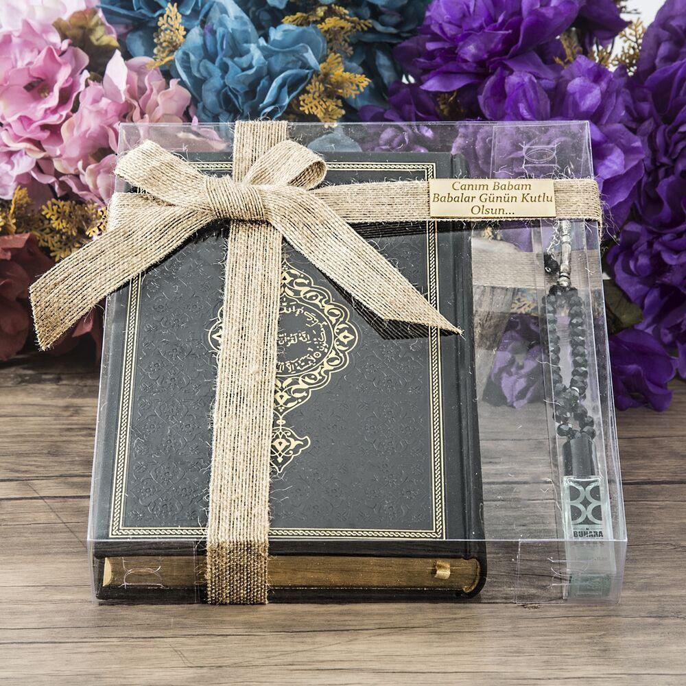 Babalar Günü Hediyesi, Kur'an-ı Kerim, Esans, 33'lü Tesbihli Set - Siyah
