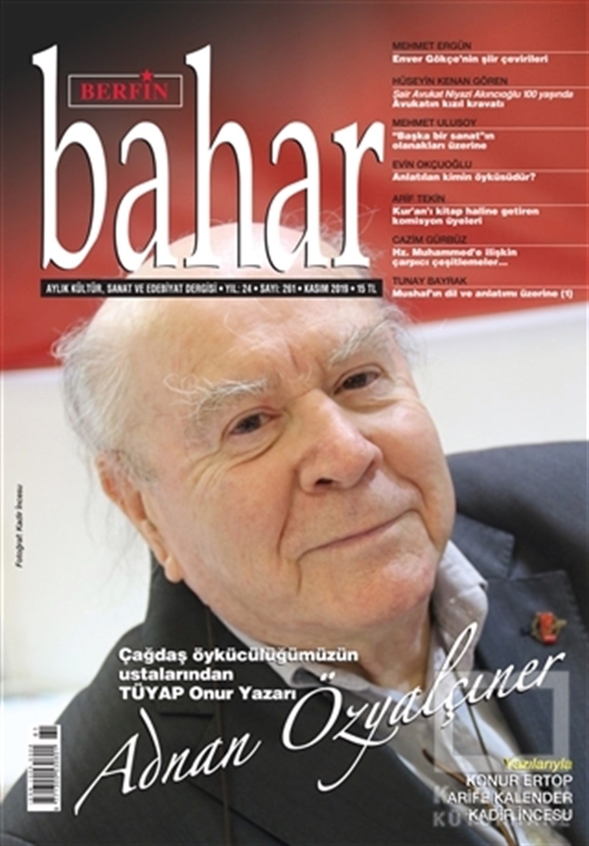 KolektifSanat DergileriBerfin Bahar Aylık Kültür Sanat ve Edebiyat Dergisi Sayı: 261 Kasım 2019