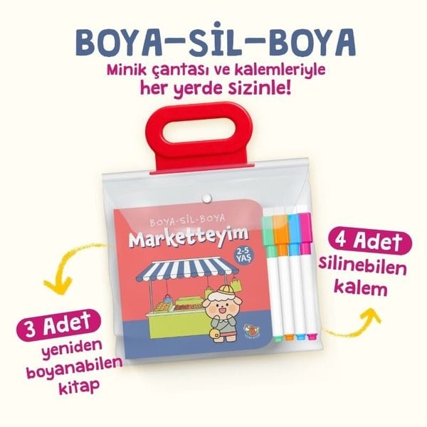 KolektifBoyama KitaplarıBoya Sil Boya 2 Seti - 3 Kitap Takım - 4 Adet Kalem Hediyeli