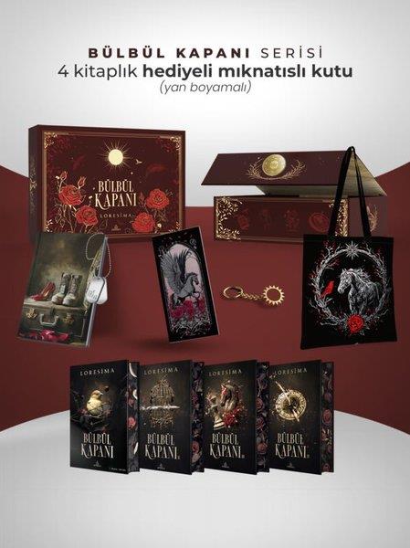 LoresimaTürk RomaniBülbül Kapanı Serisi - Hediyeli Yan Boyamalı Mıknatıslı Kutu - 4 Kitap Takım