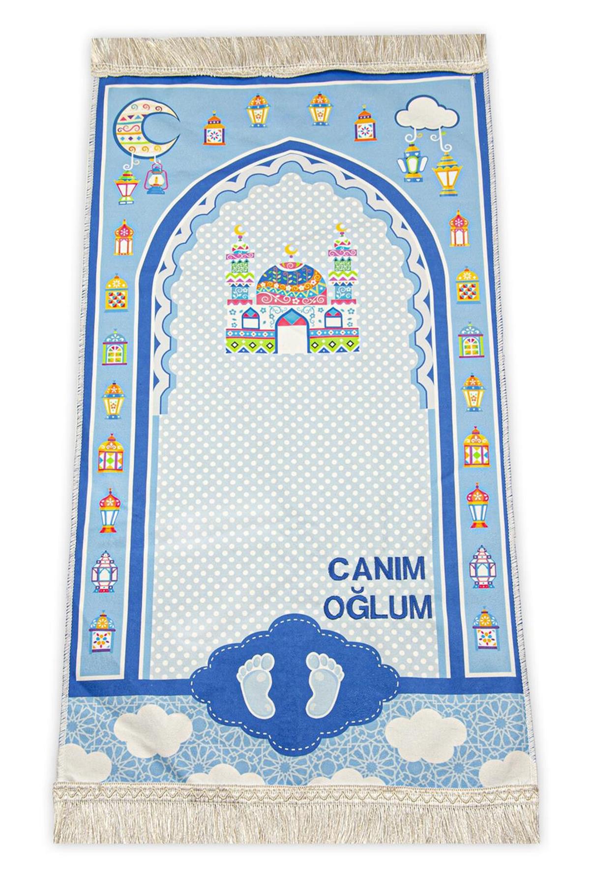 Canım Oğluma Dijital Baskılı Çocuk Seccadesi