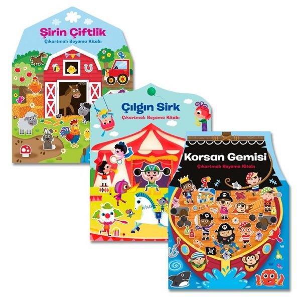 KolektifEgitim Etkinlik KitaplariÇıkartmalı Boyama Seti - 3 Kitap Takım