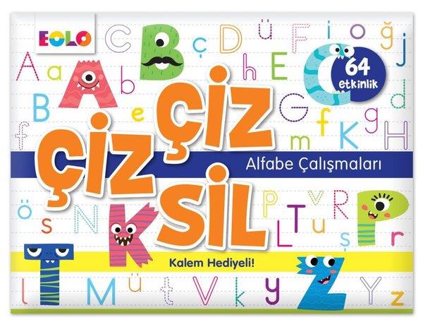 Gözde AkoğluEgitim Etkinlik KitaplariÇiz Çiz Sil Alfabe Çalışmaları - 32 Kart 64 Etkinlik - Kalem Hediyeli