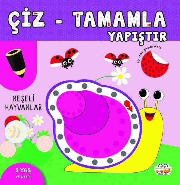 KolektifEgitim Etkinlik KitaplariÇiz - Tamamla Yapıştır  -  Neşeli Hayvanlar  -  40 Adet Çıkartmalı