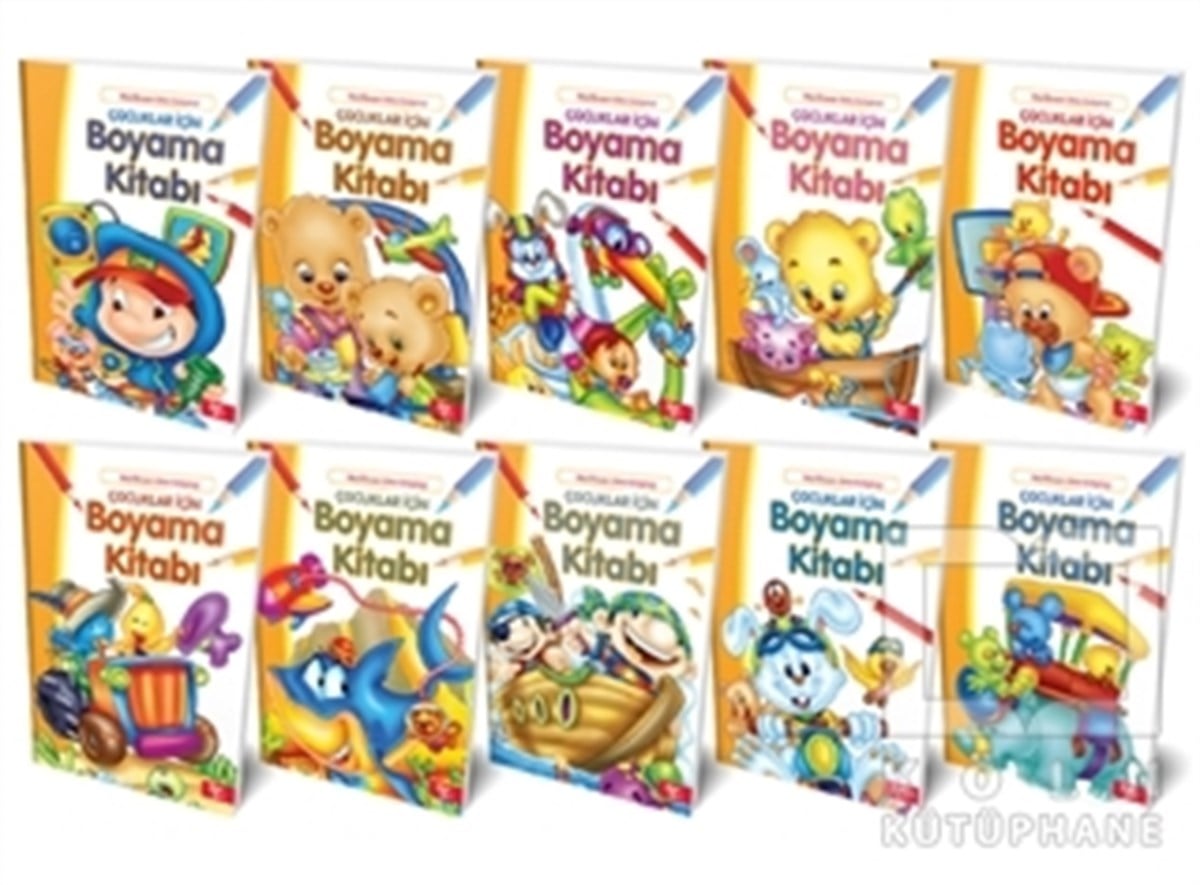 Çocuklar İçin Boyama Kitabı (10 Kitap Takım)