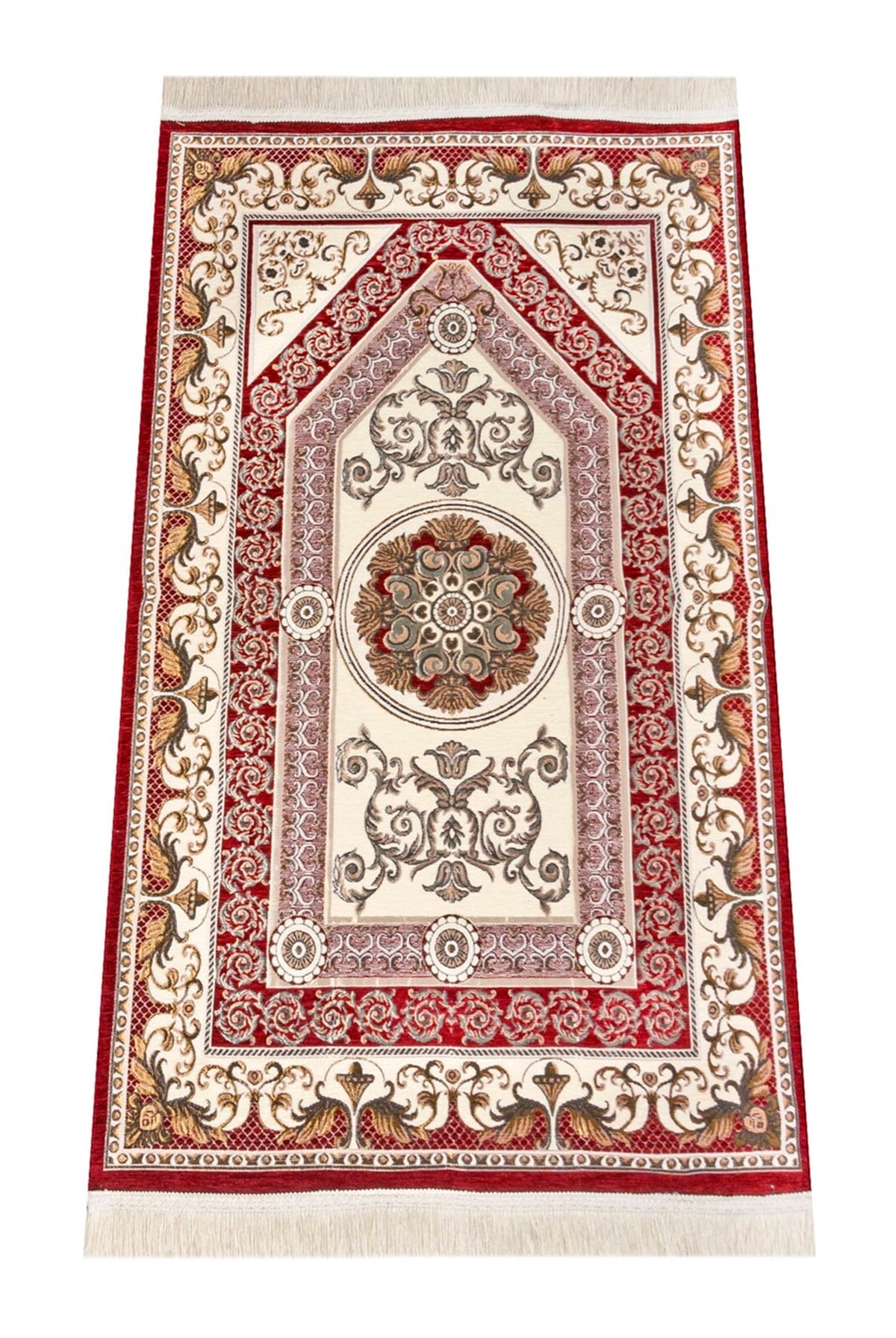 Desenli Şönil Seccade - Kırmızı Renk