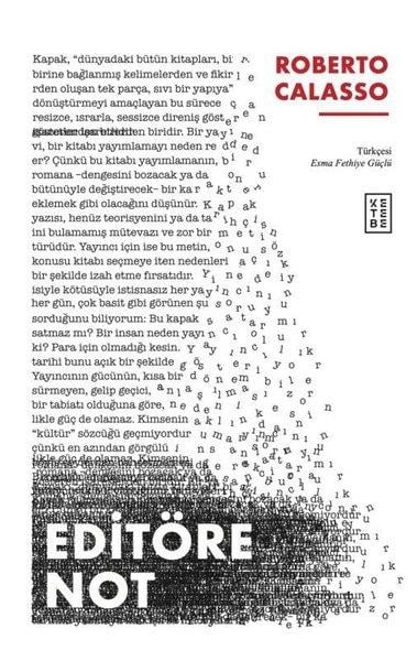 Roberto CalassoEleştiri & Kuram & İnceleme KitaplarıEditöre Not