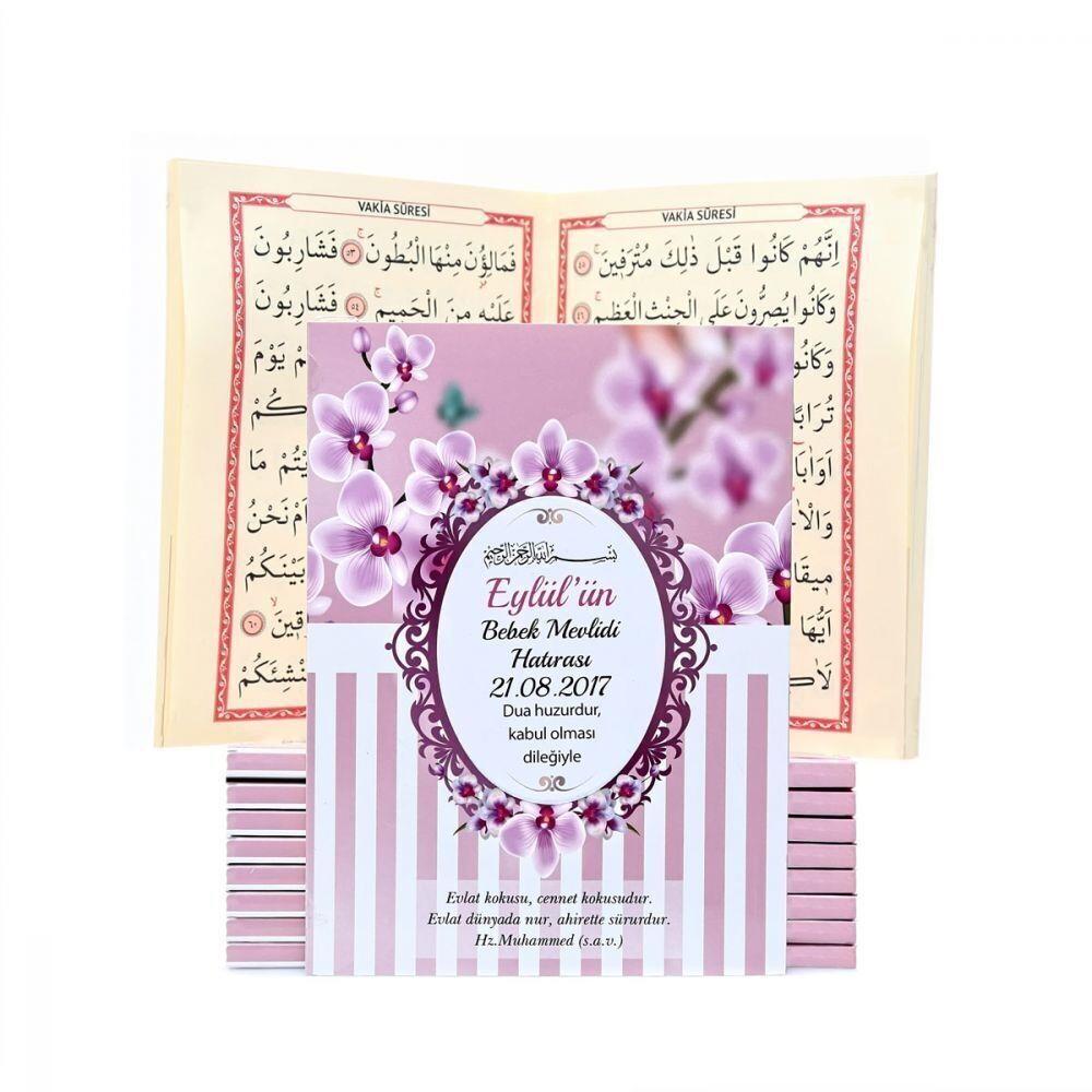 Ekonomik Yasin Kitabı Çanta Boy  Pembe 12×16 80 Sayfa -Etiket Hediyeli