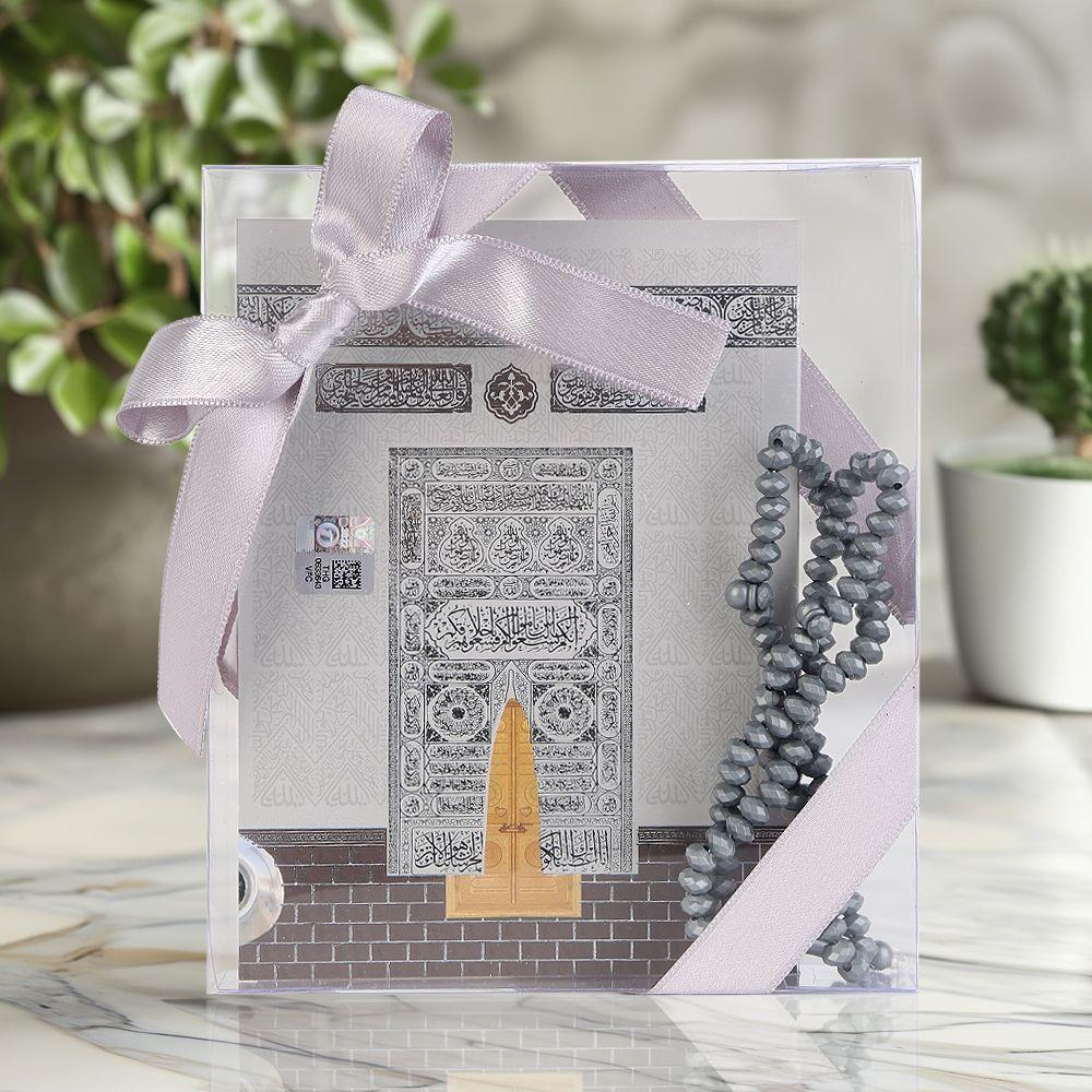 Ekonomik Yasin Kitabı(12*16 cm 80 Sayfa) Tesbih,Süslemeli Asetat Kutulu-Gri