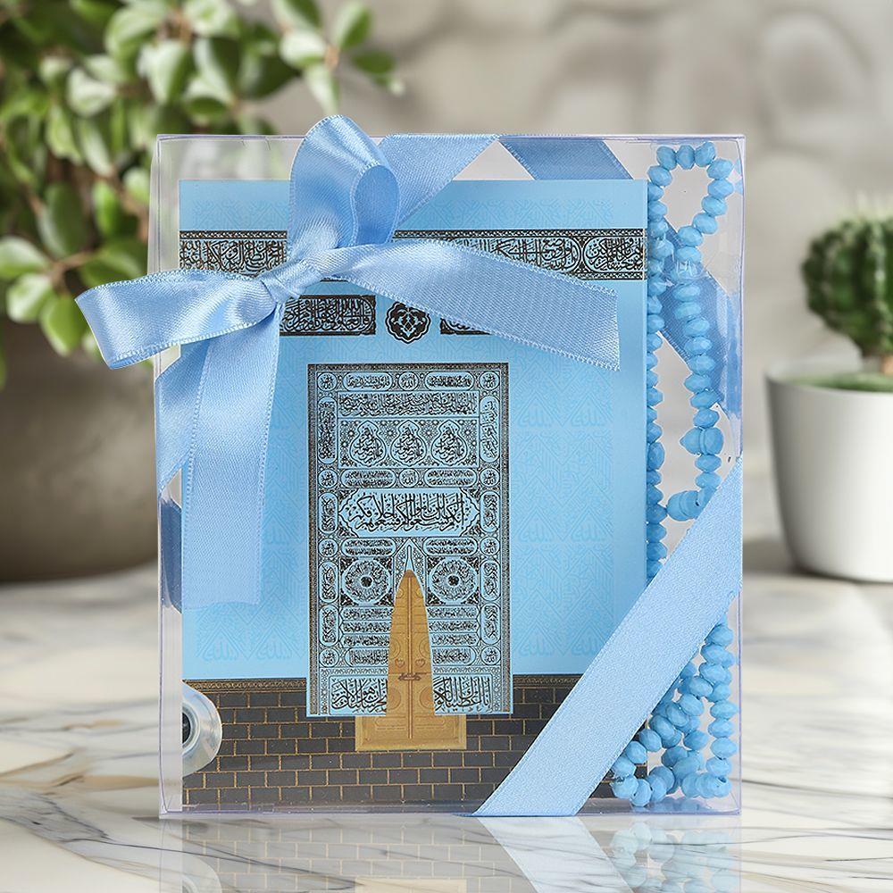 Ekonomik Yasin Kitabı(12*16 cm 80 Sayfa) Tesbih,Süslemeli Asetat Kutulu-Mavi