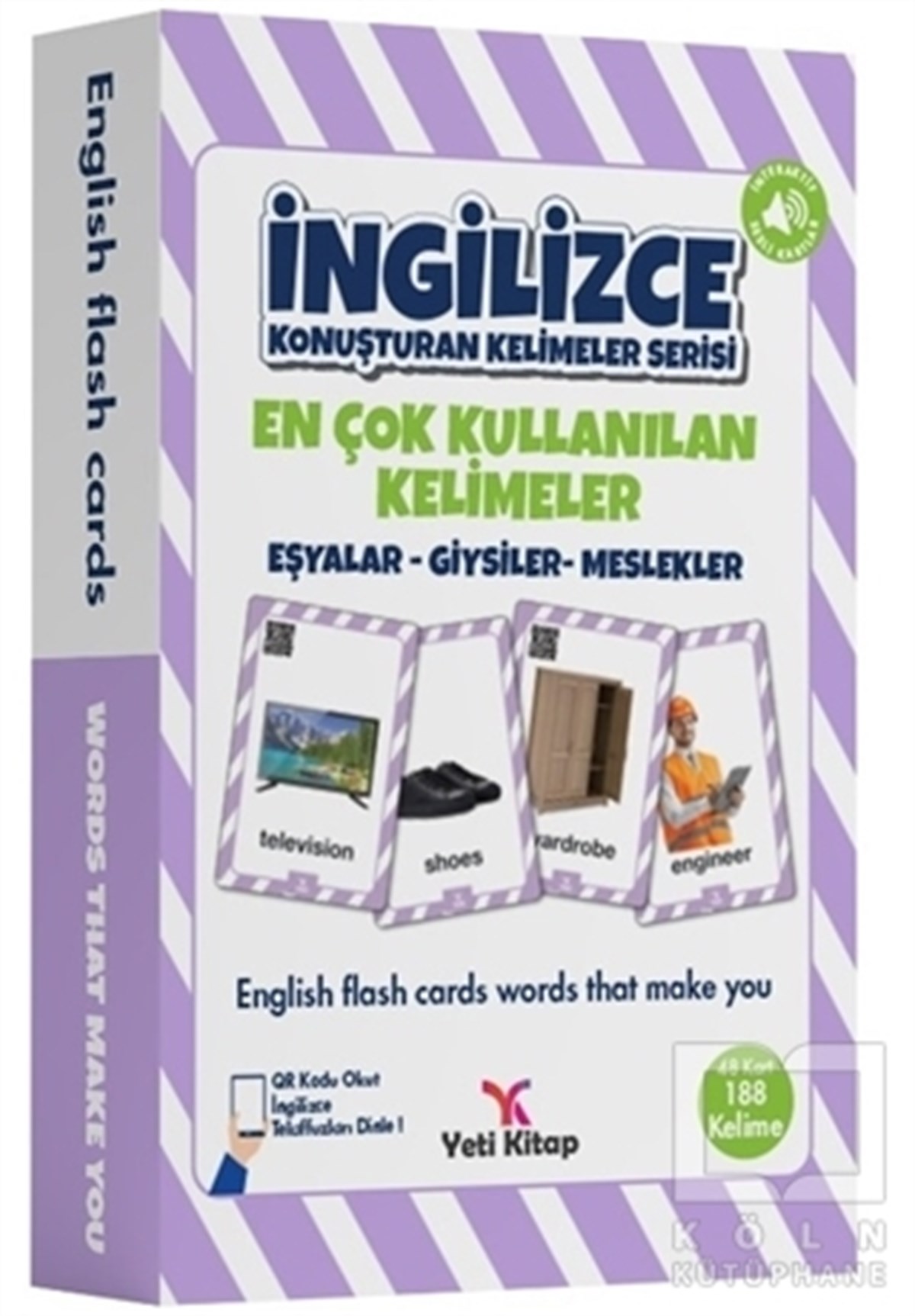 Eşyalar - Giysiler - Meslekler-İngilizce Konuşturan Kelime Kartları-En Çok Kullanılan Kelimeler