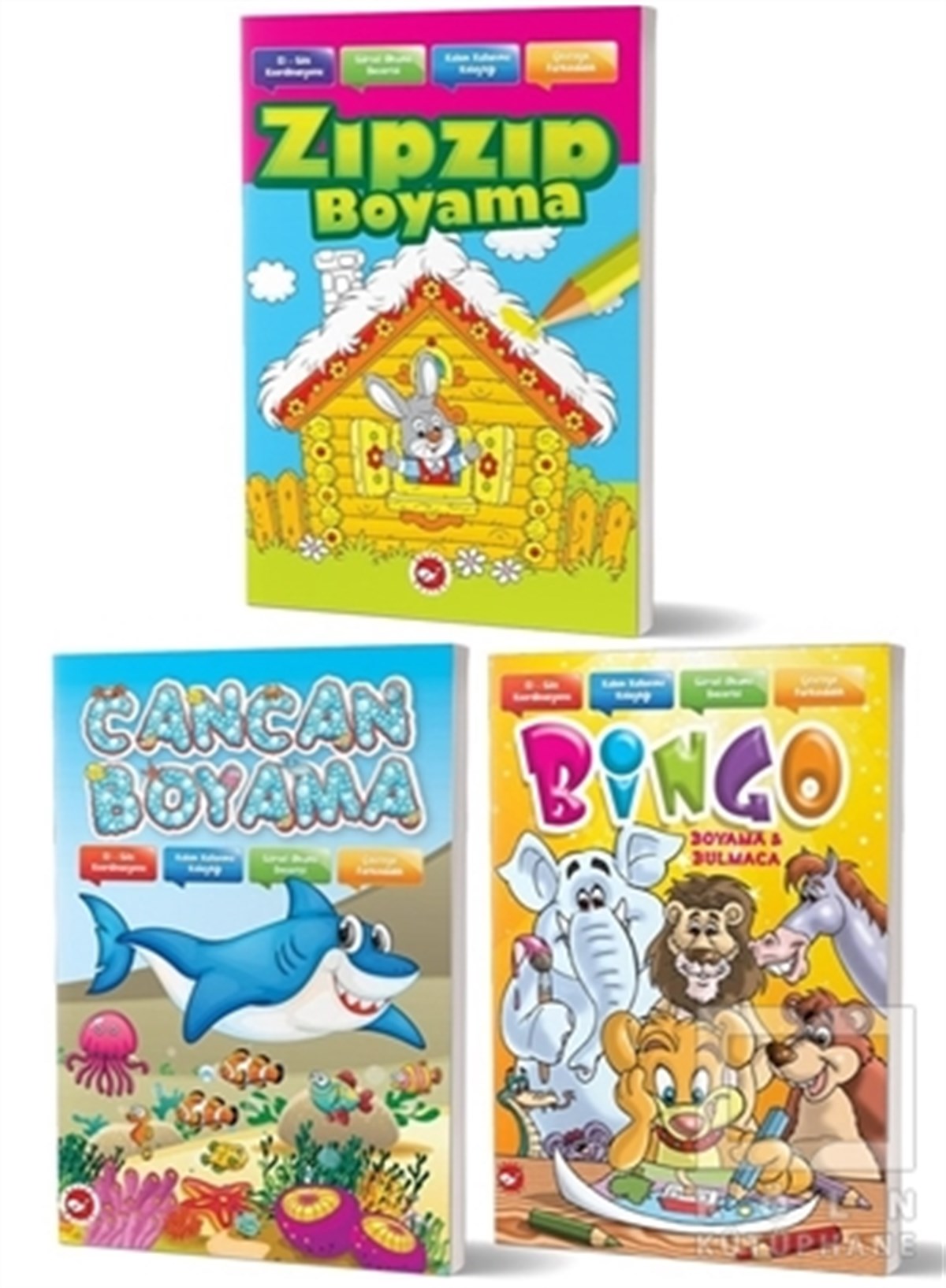 Görsel Okuma Beceresi Geliştiren Boyama Kitapları Seti - 3 Kitap Takım