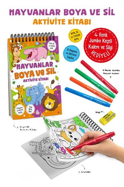 KolektifMalbücherHayvanlar - Boya ve Sil Aktivite Kitabı 3 + Yaş