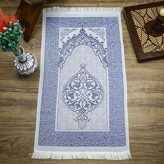 Hediyelik İpek Nur Tafta Seccade Bebek Mavisi 68x110 cm - 300 gr