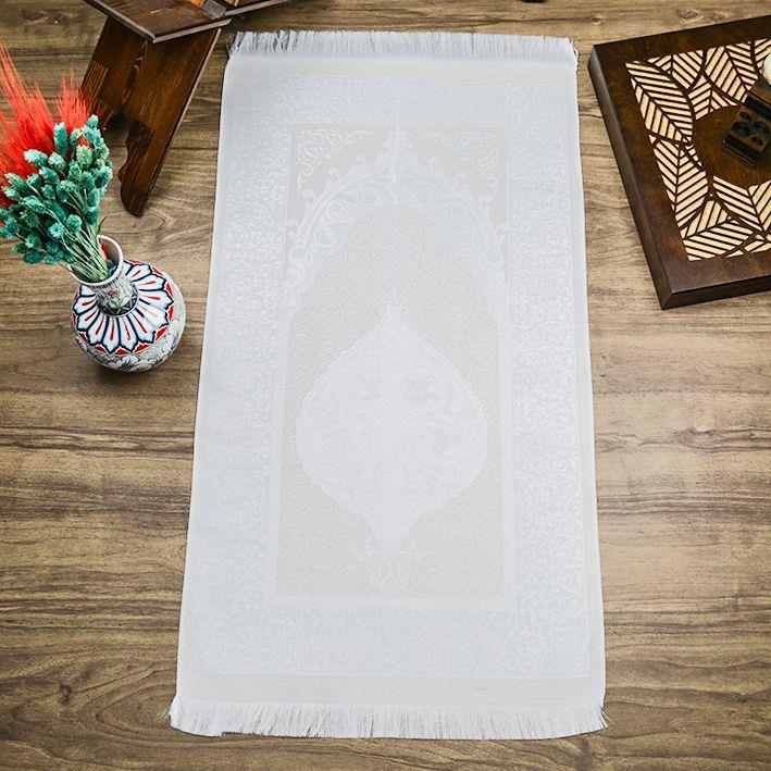 Hediyelik İpek Nur Tafta Seccade Krem 68x110 Cm - 300 Gr