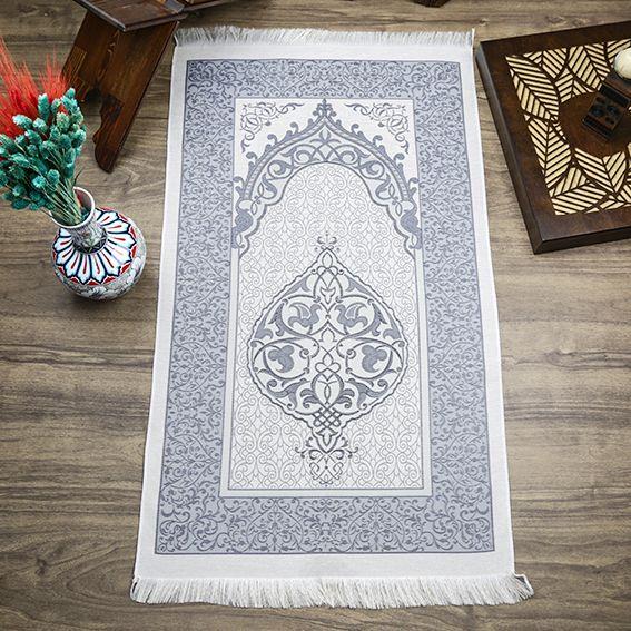 Hediyelik İpek Nur Tafta Seccade Lacivert 68x110 cm - 300 gr