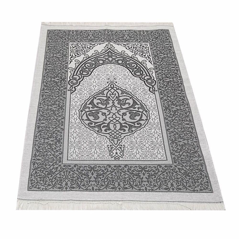Hediyelik İpek Nur Tafta Seccade Siyah 68x110 cm - 300 gr