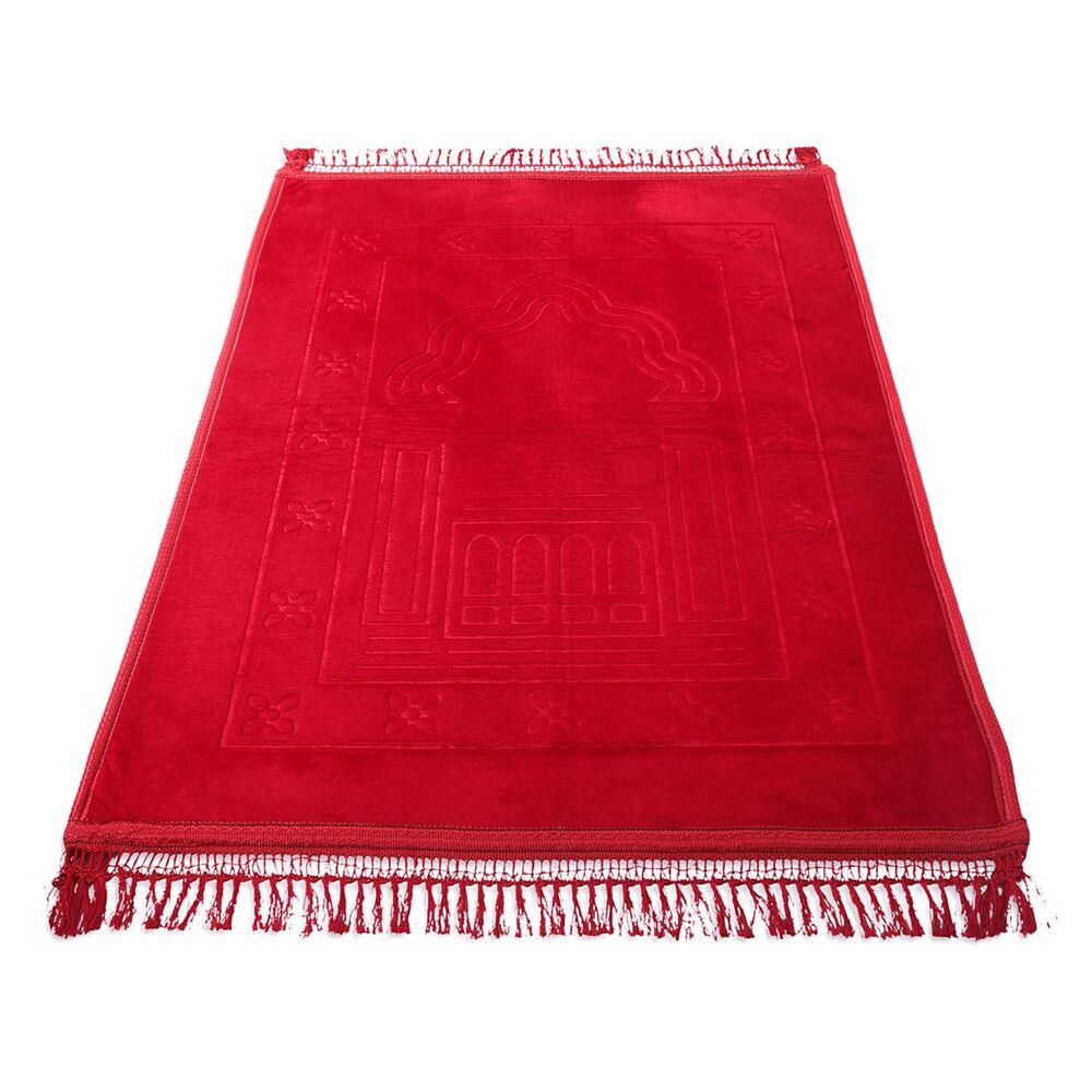 Hediyelik Kadife Peluş Seccade Bordo 70 x 110 cm - 750 gr