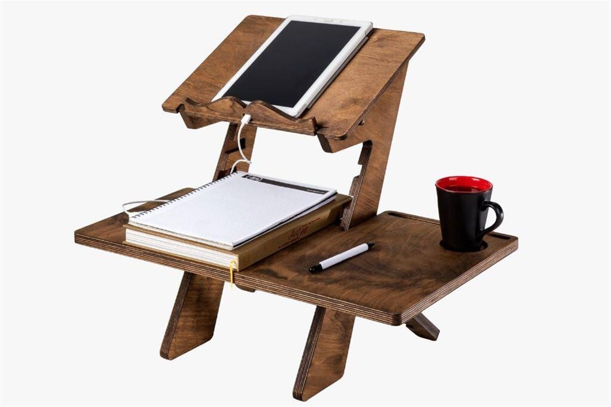 Huş Ağacı Kuran ve Laptop Rahlesi